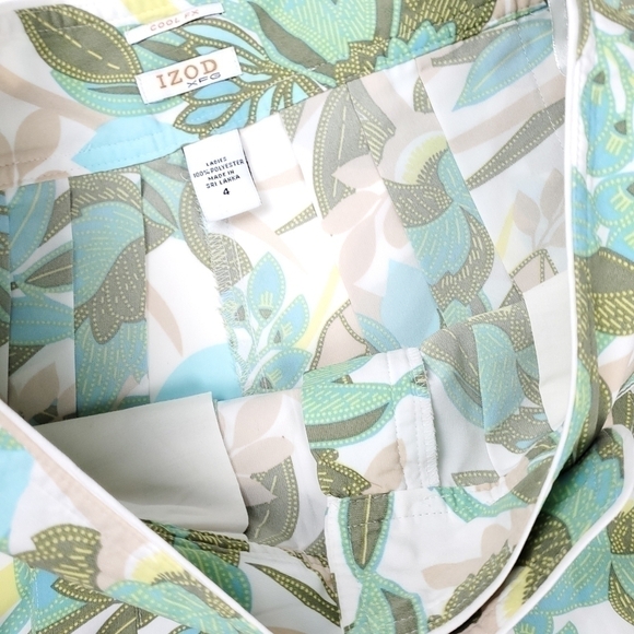 New IZOD Cool XFG Pleated Green Leaf Short Pants Sz 4 - Picture 3 of 16